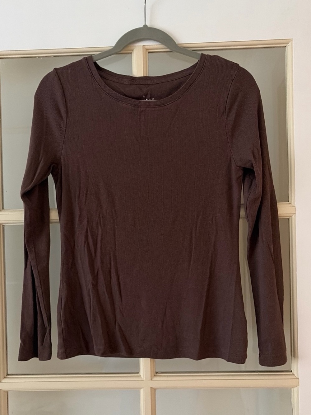 a new day Chocolate Brown Long Sleeve Scoop Neck Tee